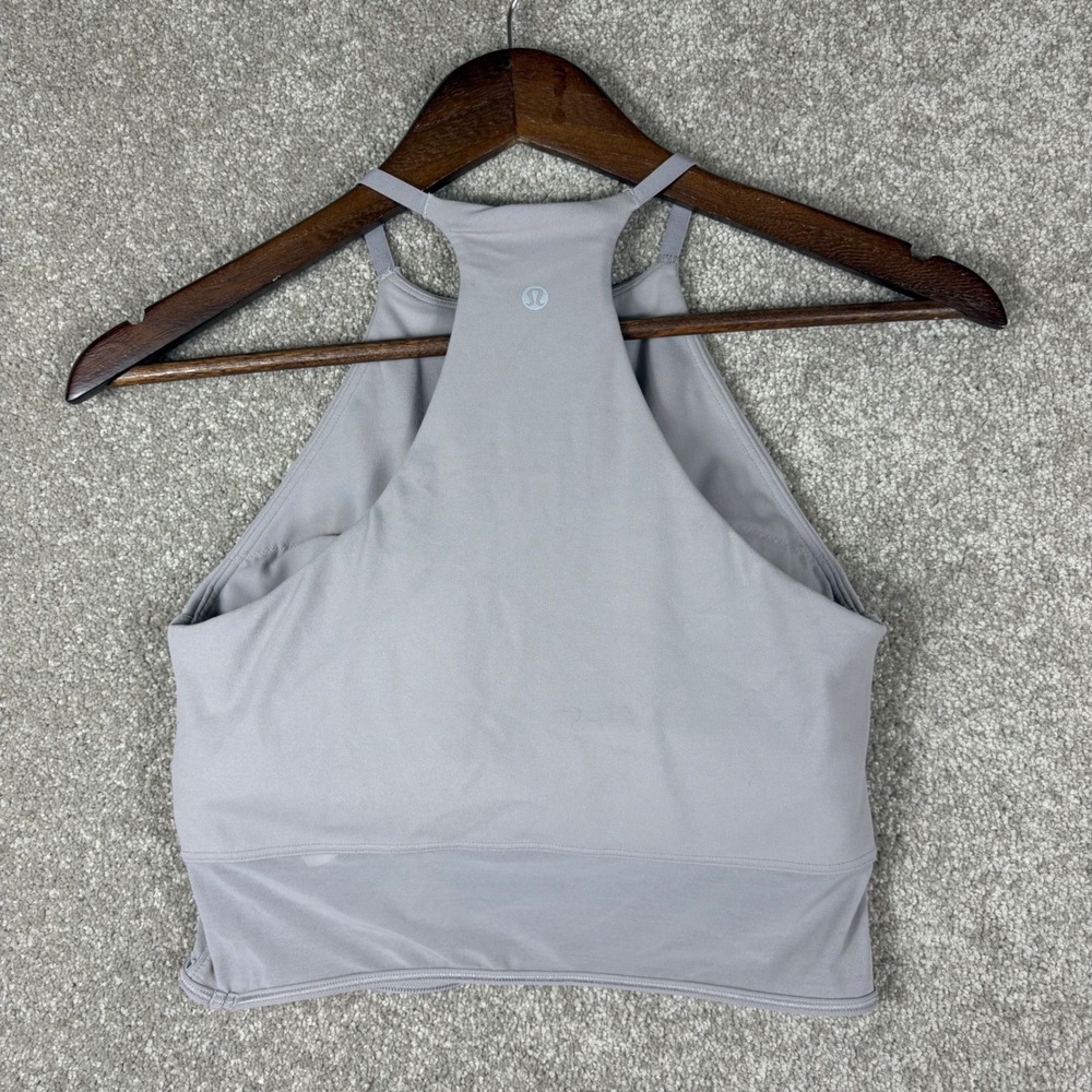 Lululemon High Neck Racerback Crop Tank Top with Built-in Bra Purple Size M - Picture 3 of 5